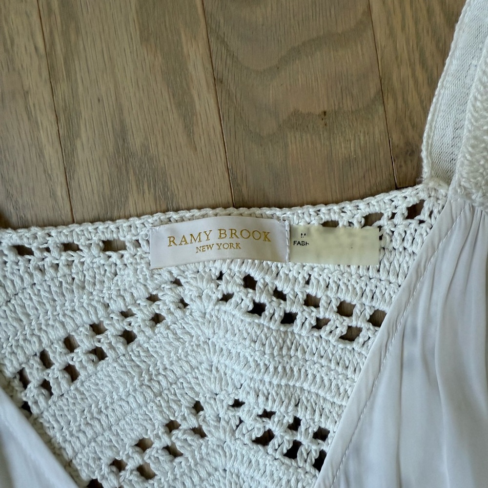 Ramy Brook White Crochet Detail Top - Picture 3 of 4